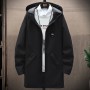 Windbreaker Men's 2023 Spring And Autumn New Mid Length Jacket Men's Hooded Jacket Casual Versatile Men's Clothing