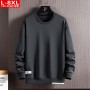 Spring And Autumn Trend Men's Round Neck Solid Cotton Sweater, Large Size Plus Fat Loose Sports Casual Top, Men's Coat