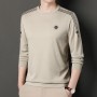 Live Streaming Of The Same Style Of Sweatshirt For Men In Autumn, New Trendy Brand Round Neck Pullover With A Bottom Layer, Fashionable And Versatile Casual Men's T-Shirt