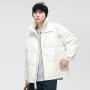 PU Leather Standing Collar Down Jacket 2023 Winter New Warm White Duck Down Men's Down Jacket Korean Loose Casual Jacket