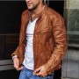 Wholesale Of Autumn And Winter Men's PU Leather Jackets For Men's Youth Standing Collar Punk Men's Motorcycle Leather Jackets For Foreign Trade In Europe And America