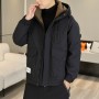 Winter New 50 White Duck Down Down Coat Men's Loose Port Style Hooded Coat Outdoor Windproof Down Charge Coat