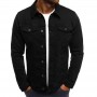 New Multi Pocket European And American Popular Men's Denim Jacket Casual Solid Color Jacket Cardigan Button Work Jacket