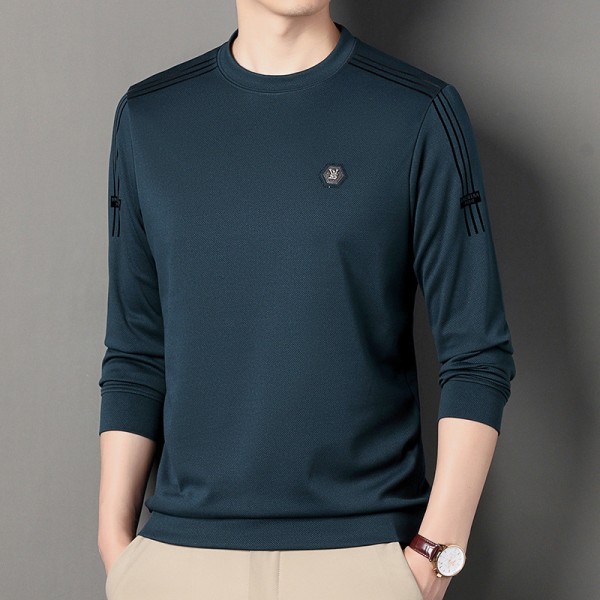 Live Streaming Of The Same Style Of Sweatshirt For Men In Autumn, New Trendy Brand Round Neck Pullover With A Bottom Layer, Fashionable And Versatile Casual Men's T-Shirt