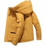 Industrial Down Jacket Men's Short Solid Color Fashionable Men's Down Jacket 2022 White Duck Down Hooded Down Jacket Men