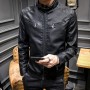 2023 Spring Men's Motorcycle Leather Coat Autumn Coat Korean Version Slim Fit Trend Handsome Youth Casual PU Leather Top