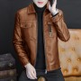 Coat Men's Leather Jacket 2023 Trendy Casual Motorcycle Autumn And Winter Plush Motorcycle Jacket Men's PU Clothing Men's