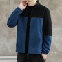 Windproof Standing Collar Fleece Jacket Versatile Jacket For Men With Plush And Thickened Fashionable Color Matching Fleece Jacket For Men's Clothing