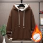 American Retro 400g Velvet Hooded Sweater Men's Fashion Oversized Solid Color Versatile Warm Couple Top