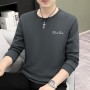 Spring And Autumn Round Neck Sweater For Men, Loose And Versatile, Handsome And Trendy Brand Top, Fashion And Comfortable, Printed Long Sleeve Underlay Shirt For Outer Wear