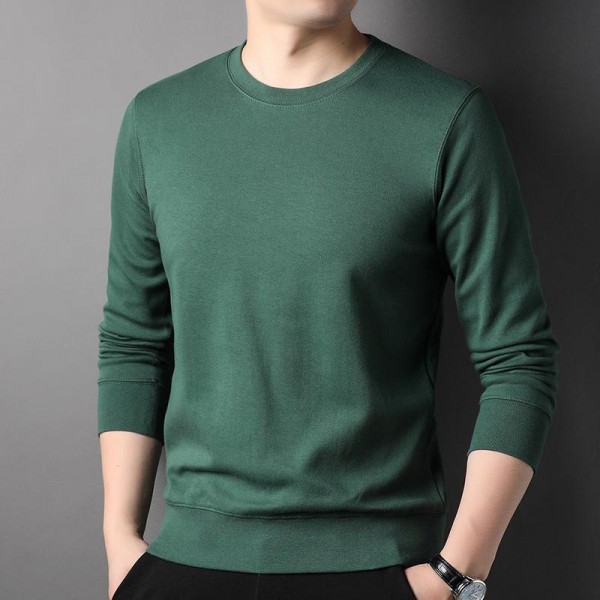 New Sweater Men's Casual Solid Round Neck 2023 Autumn New Trend Fashion Versatile Youth Multi Color Top