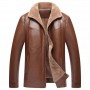 Middle Aged Men's Leather Jacket With Plush Leather Jacket, Men's Casual Leather Jacket, Loose Size Leather Jacket, Middle-Aged And Elderly Dad's Outfit