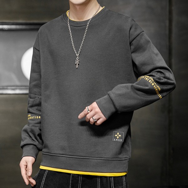 Sweater Spring And Autumn 2023 New Men's Loose Fitting Trend Handsome Long Sleeved T-Shirt Top Youth Fashion Versatile Men's Clothing