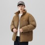 Winter New Men's Short Down Jacket Stand Collar Jacket With Corduroy Splicing Windproof And Warm Duck Down Color Matching Men's Clothing