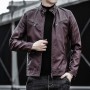 2023 Spring Men's Motorcycle Leather Coat Autumn Coat Korean Version Slim Fit Trend Handsome Youth Casual PU Leather Top