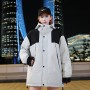 2023 Winter Couple Down Coat Men And Women's Loose Color Matching Short Thickened Hooded Work Coat Warm Coat Trend