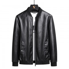 Oversized Men's Leather Jacket With Added Fat And Trendy, Handsome Youth Casual Fit Motorcycle Jacket, Men's Loose Fitting Baseball Jacket