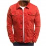 New Multi Pocket European And American Popular Men's Denim Jacket Casual Solid Color Jacket Cardigan Button Work Jacket