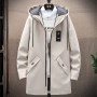 Windbreaker Men's 2023 Spring And Autumn New Mid Length Jacket Men's Hooded Jacket Casual Versatile Men's Clothing