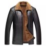 Middle Aged Men's Leather Jacket With Plush Leather Jacket, Men's Casual Leather Jacket, Loose Size Leather Jacket, Middle-Aged And Elderly Dad's Outfit