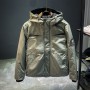 2023 New Parker Down Coat Men's Mid Length Youth Thickened Contrast Color Work Coat Student Coat