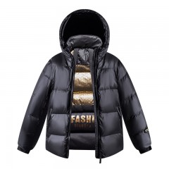 New Black Gold High-End Popular Down Jacket For Couples, Short And Thick Winter Jacket, Unisex Trend Warm Jacket