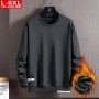 Spring And Autumn Trend Men's Round Neck Solid Cotton Sweater, Large Size Plus Fat Loose Sports Casual Top, Men's Coat