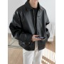 Leather Coat Men's 2023 Spring New Trend Korean Version Autumn PU Leather Casual Baseball Suit Motorcycle Jacket Trend