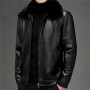 Winter New Middle-Aged And Elderly Men's Plush And Thick Leather Jacket Pu Leather Jacket Autumn And Winter Zipper Fur Integrated Jacket