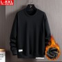 Spring And Autumn Trend Men's Round Neck Solid Cotton Sweater, Large Size Plus Fat Loose Sports Casual Top, Men's Coat