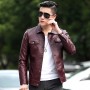 Motorcycle Suit, Men's PU Leather Jacket, Youth Trend Lapel, American Style Jacket, Winter Plush, Cold Resistant Men's Casual Jacket