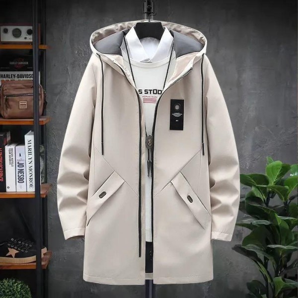 Thin And Thick Options For Autumn And Winter Chubby Windbreaker, Medium Length Jacket, Plush And Thick Hooded Jacket, Trendy Men's Spring And Autumn Jacket