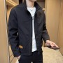 Autumn New Stand Neck Jacket Men's Solid Simple Work Top Coat 3309- Regular One Piece Replacement