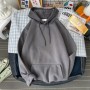 2023 Autumn Solid Color Sweater Men's Hoodie Ins Hong Kong Style Loose Fitting Korean Edition Trend Versatile Student Coat Trend