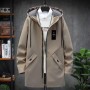 Thin And Thick Options For Autumn And Winter Chubby Windbreaker, Medium Length Jacket, Plush And Thick Hooded Jacket, Trendy Men's Spring And Autumn Jacket