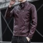 2023 Spring Men's Motorcycle Leather Coat Autumn Coat Korean Version Slim Fit Trend Handsome Youth Casual PU Leather Top