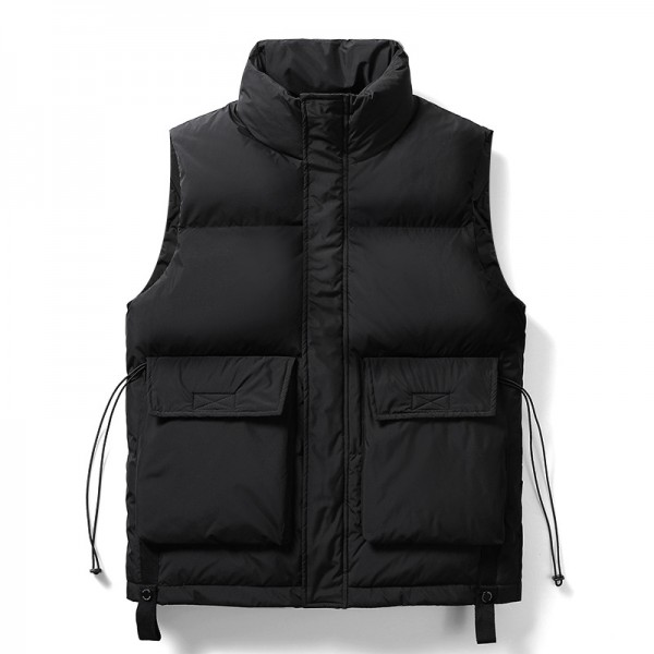 New Fashion Down Vest Men's And Women's Trendy Cross Border Work Wear Stand Neck Coat Couple Duck Down Multi Pocket Tank Top