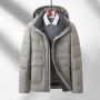 Down Jacket For Middle-Aged And Young Men, Fashionable And Casual White Goose Down Hooded, Cold Proof And Warm, Men's Down Jacket For Distribution