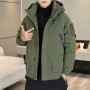 Winter New 50 White Duck Down Down Coat Men's Loose Port Style Hooded Coat Outdoor Windproof Down Charge Coat