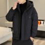 Winter New 50 White Duck Down Down Coat Men's Loose Port Style Hooded Coat Outdoor Windproof Down Charge Coat