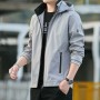 2023 Spring And Autumn New Men's Jacket Coat Men's Charge Coat Solid Hooded Casual Top Sports Plush Trend