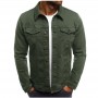 New Multi Pocket European And American Popular Men's Denim Jacket Casual Solid Color Jacket Cardigan Button Work Jacket