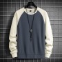 Trendy Men's Sweater 2023 Autumn New Round Neck Loose Fitting Long Sleeved T-Shirt Trendy Casual Bottom Top Ins