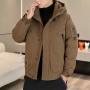 Winter New 50 White Duck Down Down Coat Men's Loose Port Style Hooded Coat Outdoor Windproof Down Charge Coat