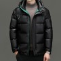 2023 Winter New Men's Mid Youth Hooded White Duck Down Black Gold Plush Thickened Warm Coat