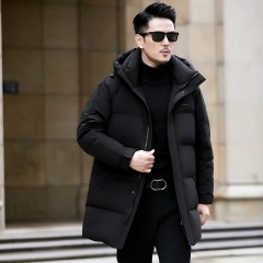 Winter Men's Down Jacket High-End Fashion Casual Mid Length Thickened 90 White Duck Down Winter Warm Jacket Men's Clothing