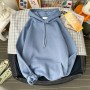 2023 Autumn Solid Color Sweater Men's Hoodie Ins Hong Kong Style Loose Fitting Korean Edition Trend Versatile Student Coat Trend