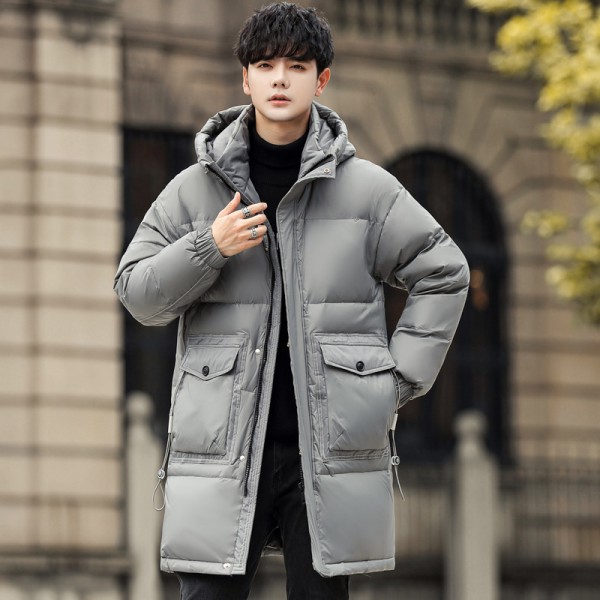 Winter Thickened Down Jacket Men's Mid Length 2023 New Winter Clothing Men's Large Pocket Work Clothes Jacket