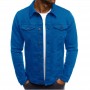 New Multi Pocket European And American Popular Men's Denim Jacket Casual Solid Color Jacket Cardigan Button Work Jacket