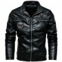 Cross Border Men's Leather Clothing Stand Collar Trend Autumn And Winter New Leather Jacket Handsome Motorcycle Suit Youth European Size Jacket